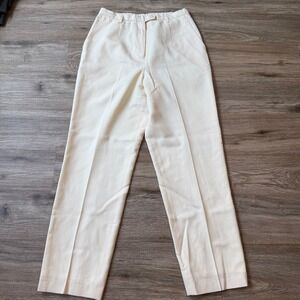 Vintage Pendleton Virgin Wool Wide Leg Trousers Pants USA | Cream | Size 10